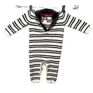 Baby B'gosh L/S Onsie Size 6 Months Knit Crochet Buttons Oshkosh B'gosh Blue EUC